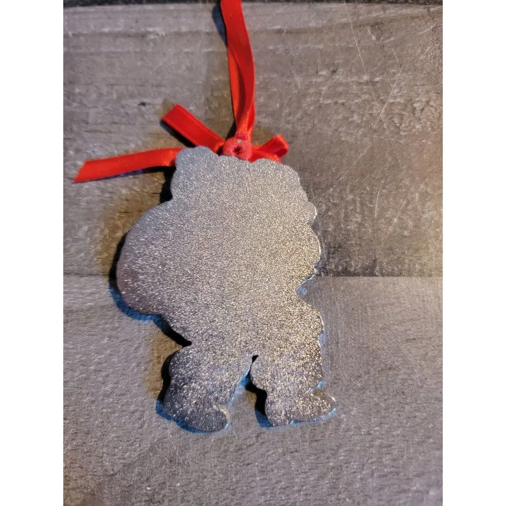 Metal santa Greetings from Detroit‎ xmas sack of gifts ornament